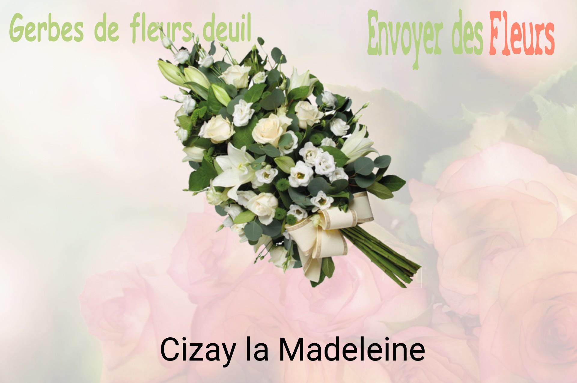 Gerbe de fleurs de deuil livrée à Cizay-la-Madeleine